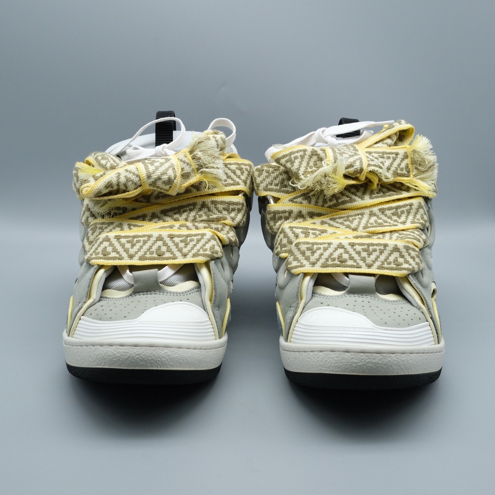 Lanvin Curb Sneakers Mens Size 44 US 11 Grey Blue Yellow Chunky Shoes - Picture 2 of 13